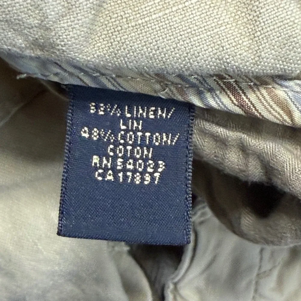 Banana Republic Heritage Pants Mens 30x30 Actual Tan Linen Straight Leg Casual